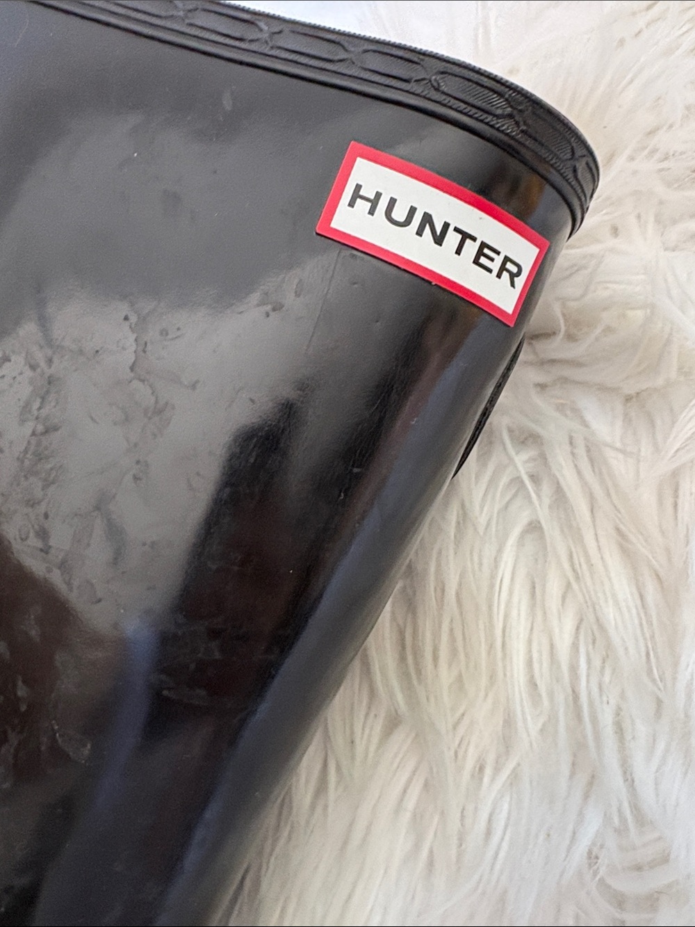Hunter Black and Cream Women's Rain Boot - Picture 6 of 6
